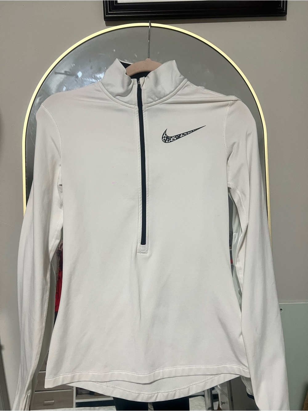 Nike Women's White Quarter-Zip Athletic Pullover